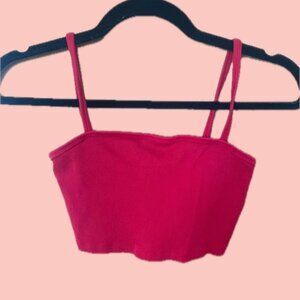 aritzia TNA cropped red tank top